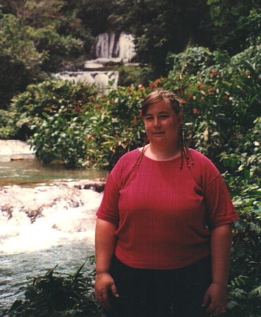 Erci in front of Y.S. Falls